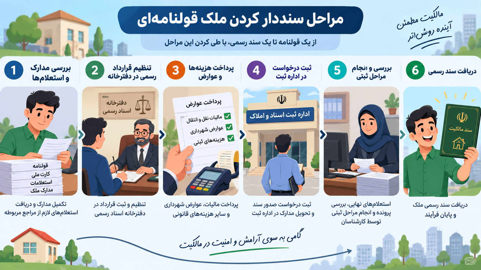 مراحل سنددار کردن ملک قولنامه‌ای